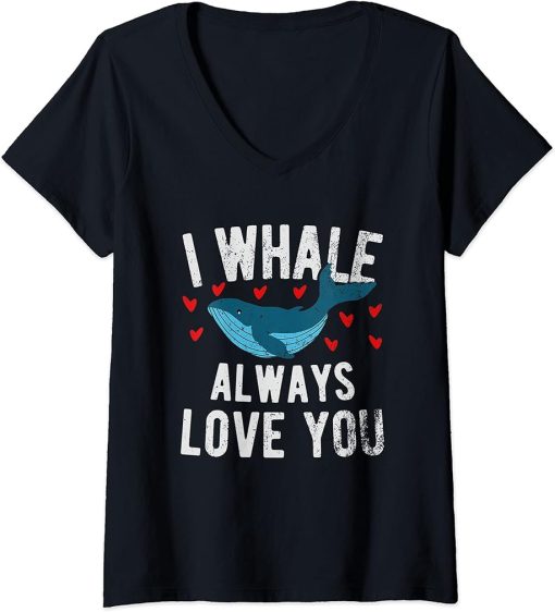 Womens I whale always love you - cute Orca V-Neck T-Shirt