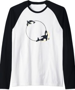 Cool Orcas Whale Sea Animal Cute Orca Lover Raglan Baseball Tee