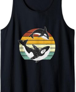 Funny Orca Whale Sea Retro Animal Tank Top