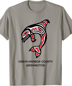 Grays Harbor County WA Native American Indian Orca Whale Art T-Shirt