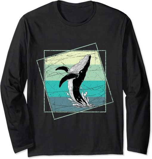 Orca Retro Killer Whale Long Sleeve T-Shirt